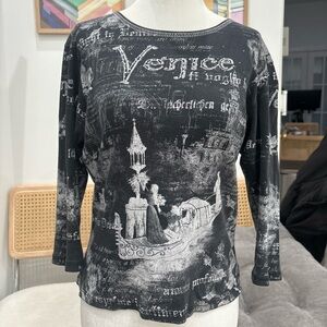 Vintage Venice graphic 3/4 sleeve top! Y2K